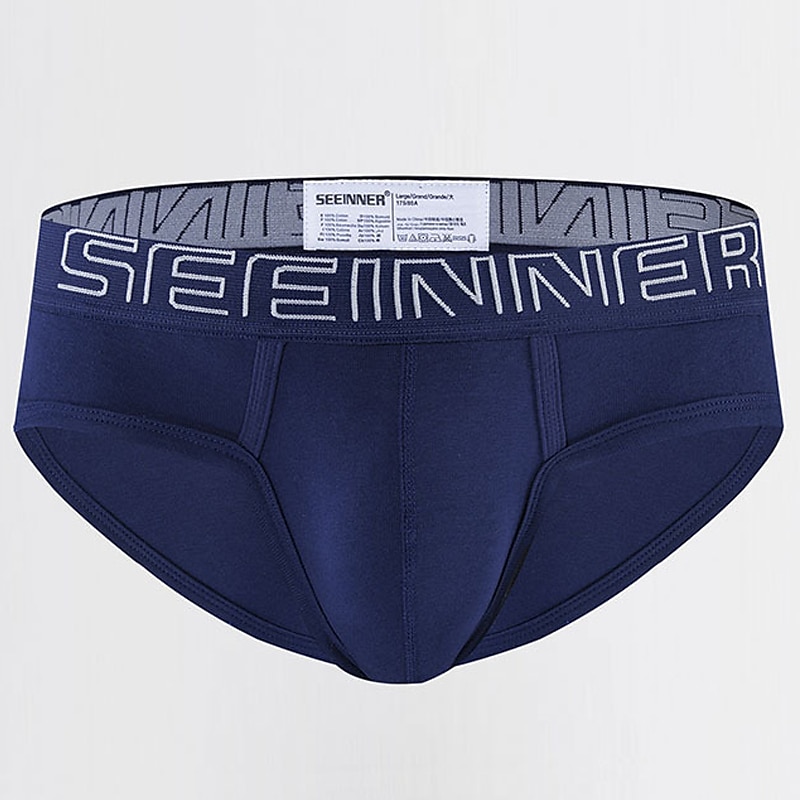 Men's 2packs Briefs Brief Underwear 95% Cotton Washable Comfortable Letter Low Rise Black White 2025 - $18.99 –P4