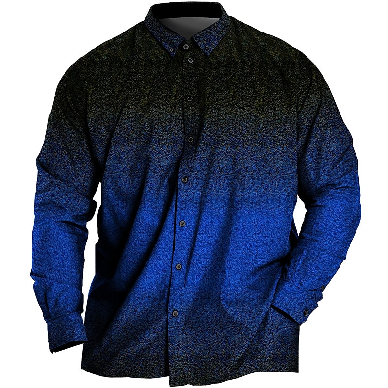 Hombre Talla Grande Camisa Grande y alto Estampados Cuello Vuelto Botones Manga Larga Primavera verano Deportes Moda Ropa de calle Design Exterior Vacaciones Tops 2026 - $28.99 –P2
