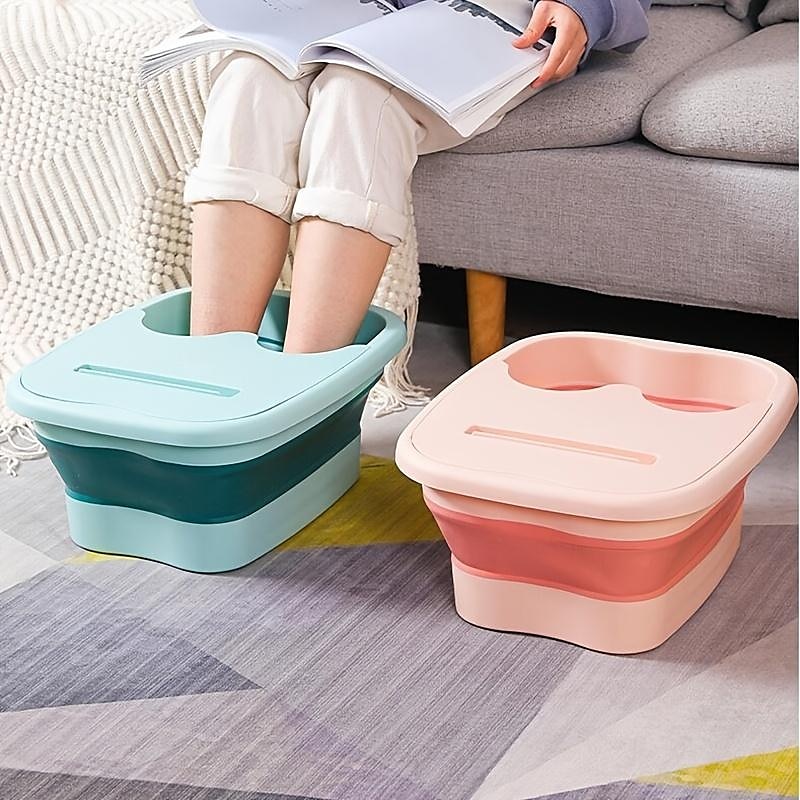 Herramienta de baño de pies plegable para baño de pies, lavabo de baño de pies con masajeador de pies, ayuda a dormir, spa de pies, adecuado para pedicura de spa familiar, puede ahorrar espacio 2025 - $10.99 –P1