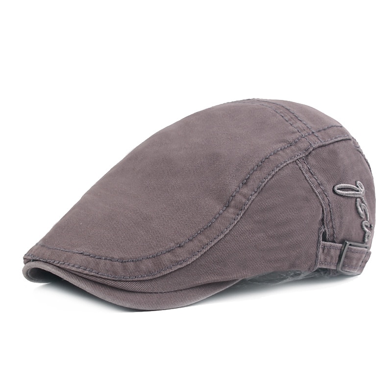 Hombre Gorra Plana Negro Rojo Algodón Moda Ropa de calle Elegante Moda de los años 20 Exterior Diario Noche Plano Templado 2025 - $15.49 –P9