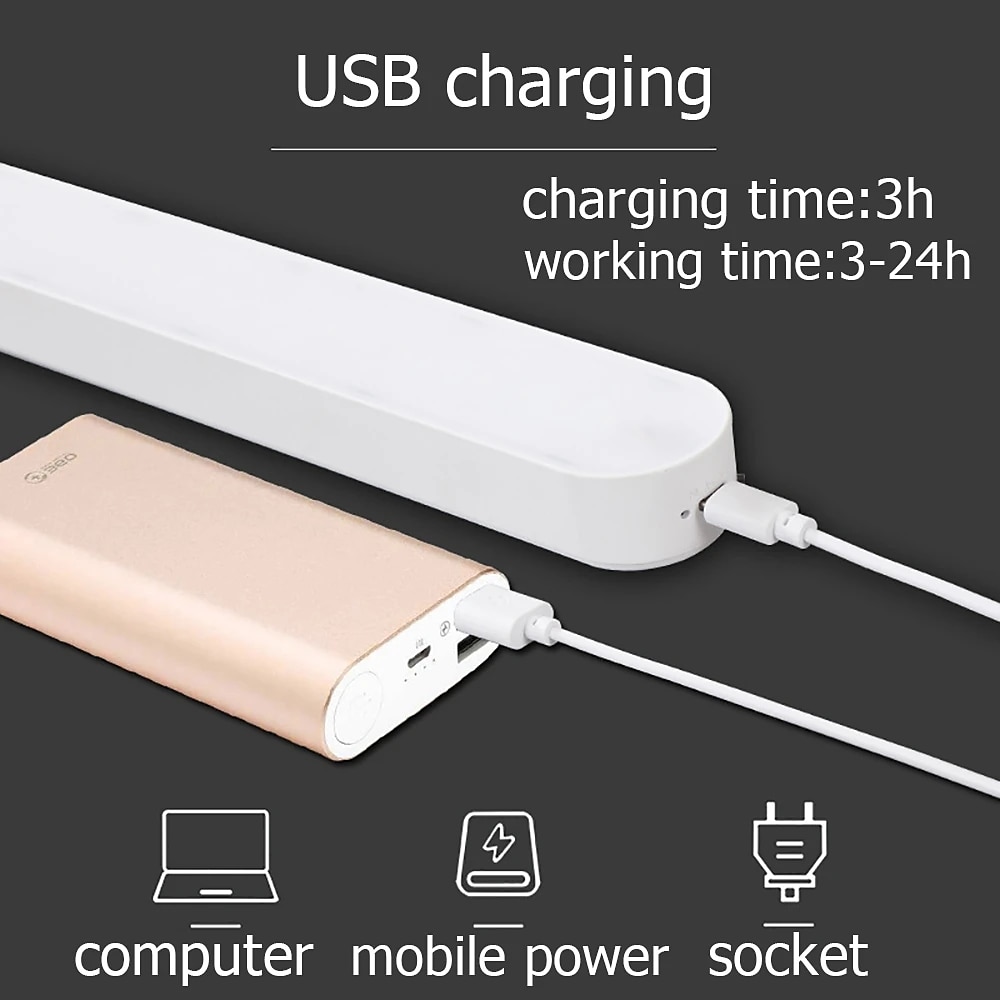 Sensor Lamp for Indoor with Remote Control USB Rechargeable Lamp Three-Gear Dimming Dormitory Light Study Reading Light Office Computer Cabinet Bedroom Bedside Lamp 2025 - $16.99 –P3