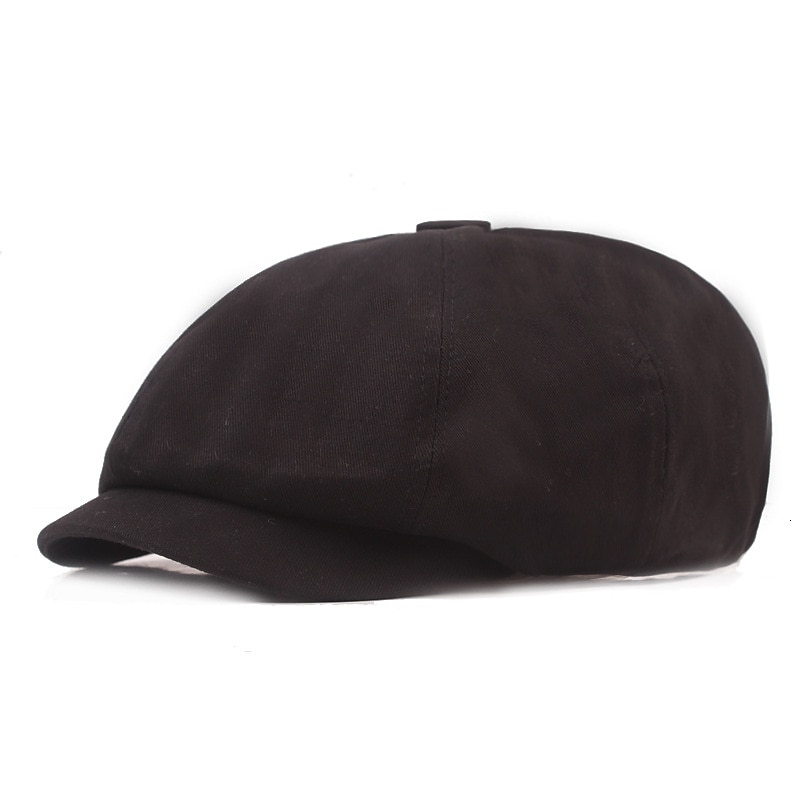 Voor heren Damesbaret Krantenverkoper hoed Zwart Geel Katoen Streetwear Stijlvol Casual Buiten Dagelijks Uitgaan Effen Zonbescherming 2026 - $17.99 –P4