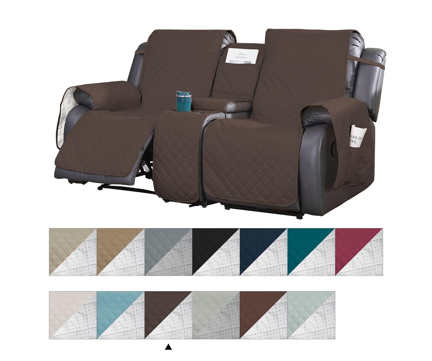 Housses de canapé inclinables pour causeuse avec console, housse antidérapante pour animal de compagnie pour causeuse double inclinable avec sangles élastiques, housse de causeuse inclinable fendue, de 2025 ? $83.99 –P6
