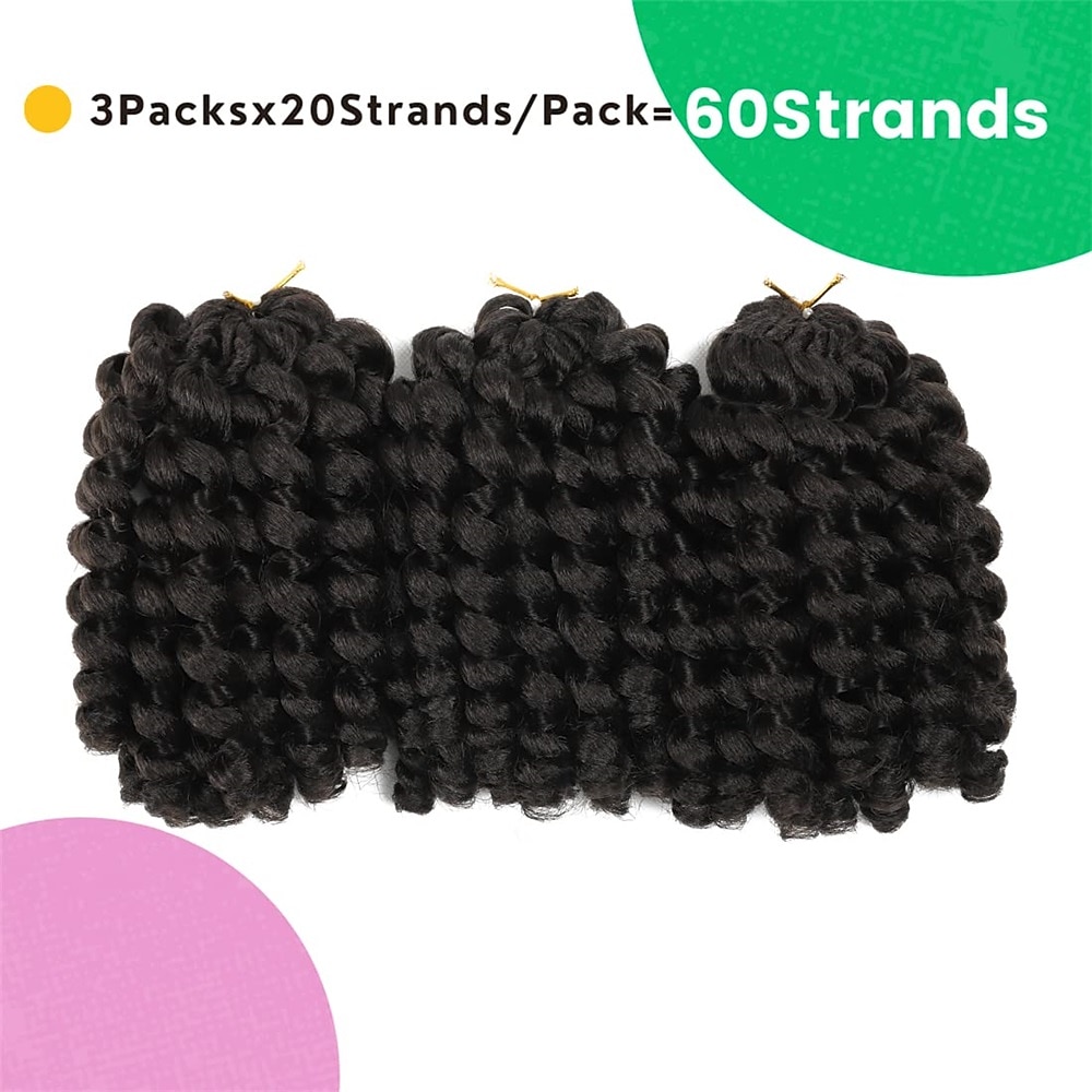 wand curl gehaakte vlechten haar 8 inch jamaicaanse wand curl ombre gehaakte haar jamaicaanse bounce gehaakte haar wand curl gekleurde gehaakte vlechten ringetje twist haarverlenging gehaakte haar 2025 - $38.99 –P2