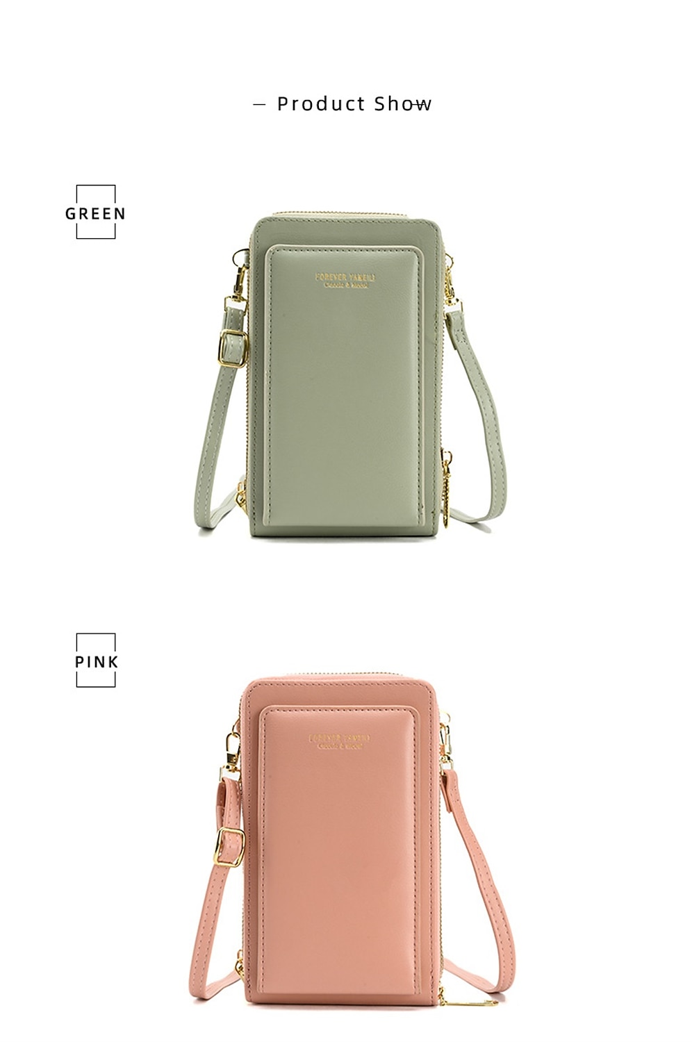 сумка на молнии с сенсорным экраном, весна 2023, новая женская сумка для мобильного телефона, корейская модная сумка через плечо 2026 - $20.99 –P5