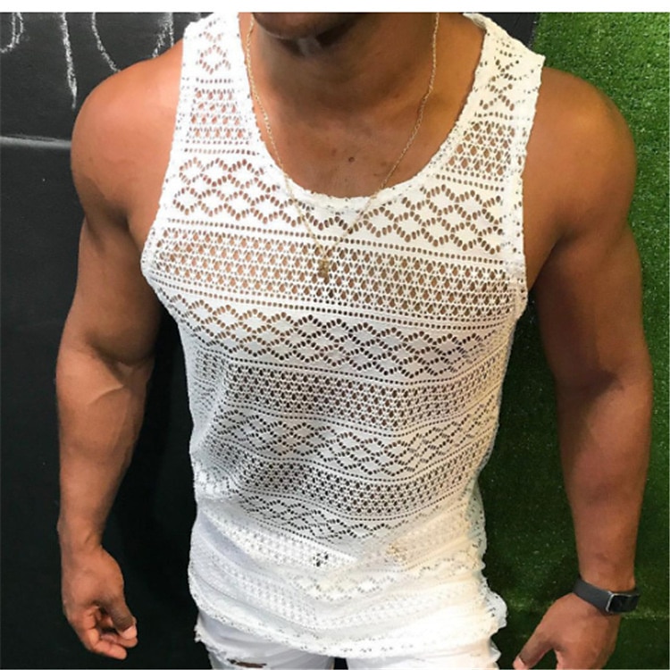 Homme Débardeur Sous-Vêtements T-shirt sans manches Sans manches Col ras du cou Été Couleur Unie Mode Occasionnel Respirant Extérieur Rue Occasionnel Noir Blanche Rose Claire T-shirt haut de gamme de 2025 ? $20.99 –P4