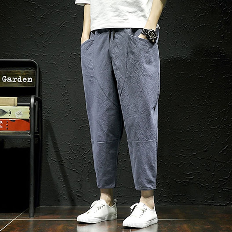 Regular Fit Dusty Blue Linen Pants