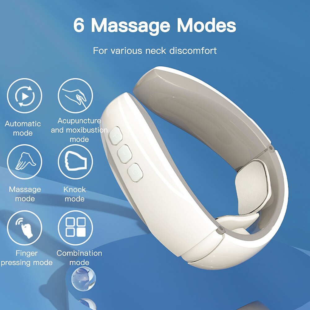 Rechargeable Electric Neck Massager Pulse Neck Massage Relax Pain Relief Ems Acupoints Lymphvity Massager Device Neck Stretcher 2024 - $11.99 –P2