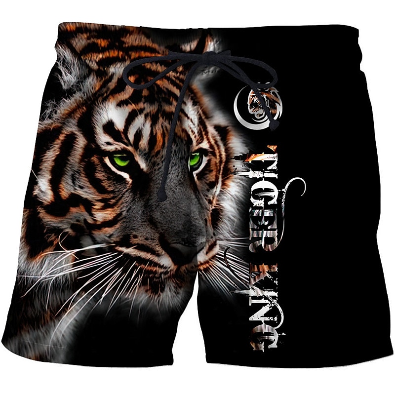 Men's Tiger Letter Swimming Trunks Board Shorts Swim Shorts Mid Waist Hawaiian Boho Outdoor Holiday Going out Pocket Drawstring Elastic Waist Designer Clothing Apparel 2025 - $19.99 –P9