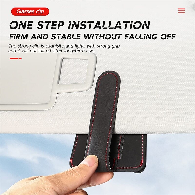 houders voor auto zonneklep magnetische glazen hanger mounter lederen brillen houder zonnescherm opslag ticket kaart clip geschikt voor suv pick-up truck alle modellen 2025 - $19.99 –P4