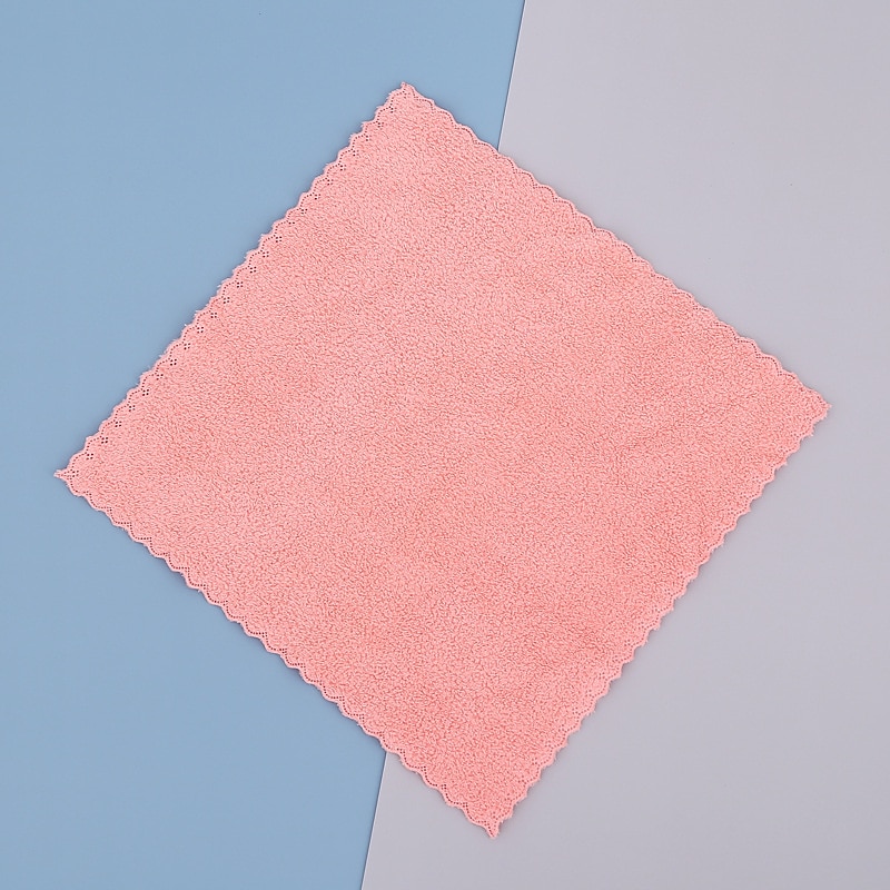 Coral Velvet Square Towel Kitchen Dishcloth Soft Absorbent Small Handkerchief Plain Color Saliva Towel Baby And Children Hand Towel 2025 - $0.99 –P6