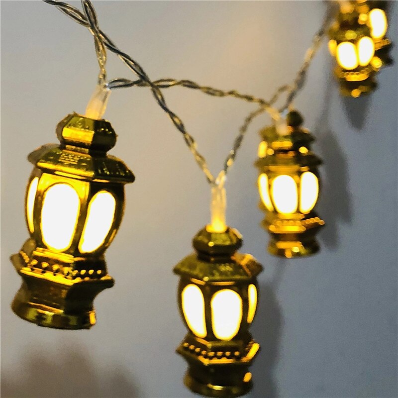 ramadan eid led string light muslim lantern mubarak lantern oil lamp aa battery box led party home decor lantern lighting 2025 - $8.99 –P5