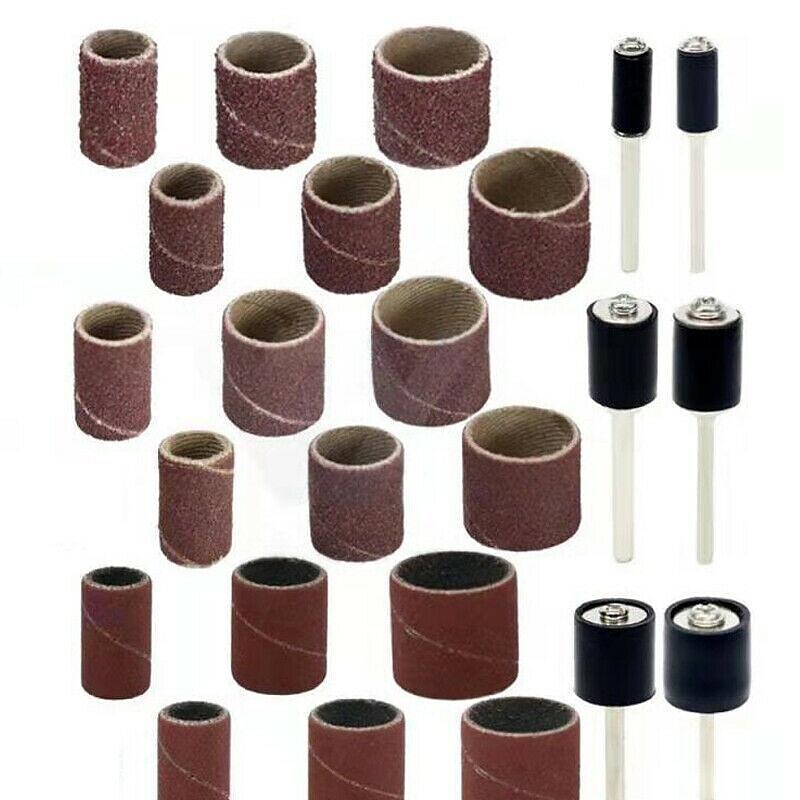 Set di levigatrici a tamburo da 307 pezzi kit di tamburi abrasivi 300 manicotti per nastro abrasivo (80/120/240) + 6 mandrini a tamburo per utensili rotanti Dremel (2,35 mm/3,17 mm) + 1 chiave combinata del 2025 a $23.99 –P5