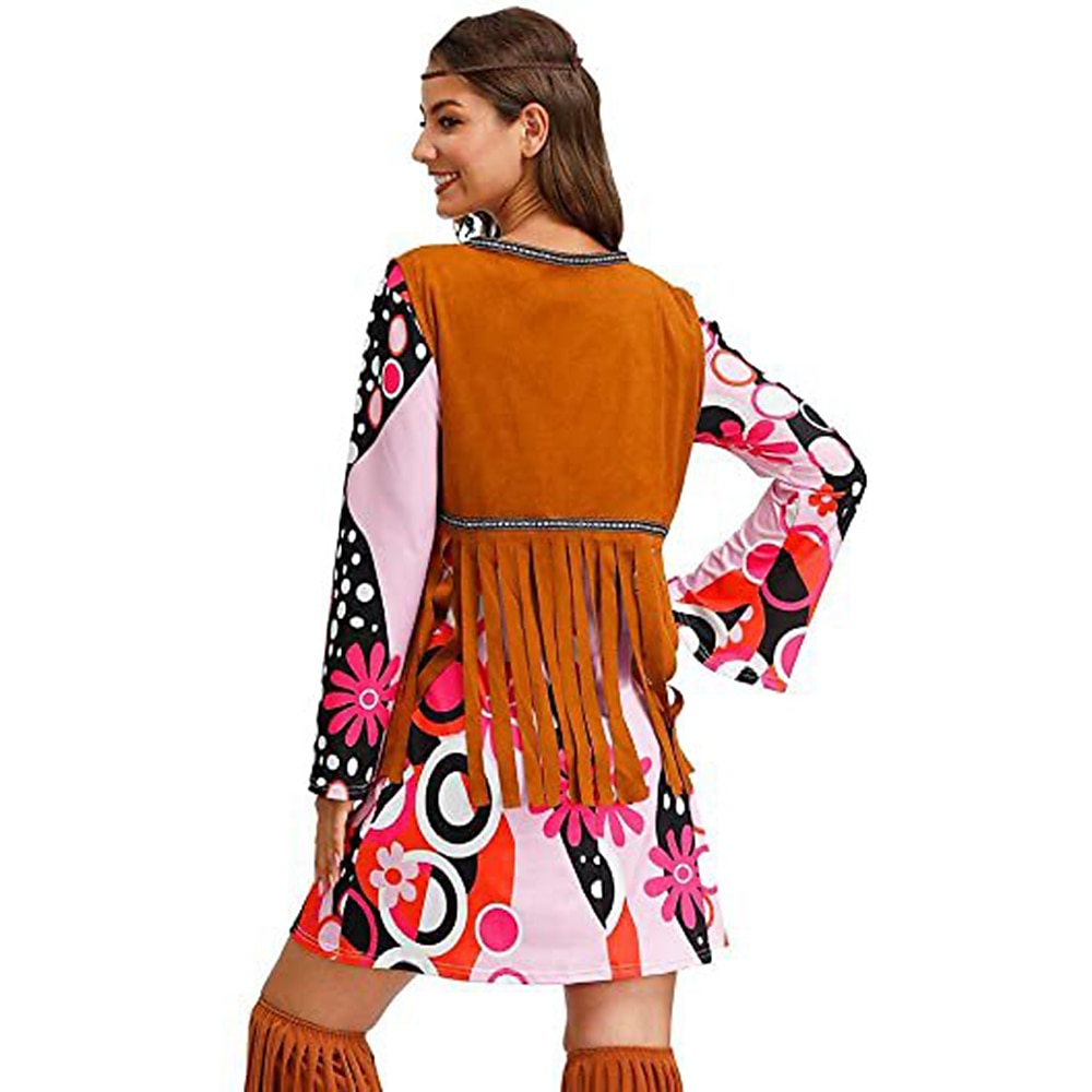 Retro Vintage 1970s Disco Dress Flare Cuff Sleeve Hippie Printing Women's Masquerade Party & Evening Pride Parade Pride Month Adults' Dress 2025 - $21.99 –P12