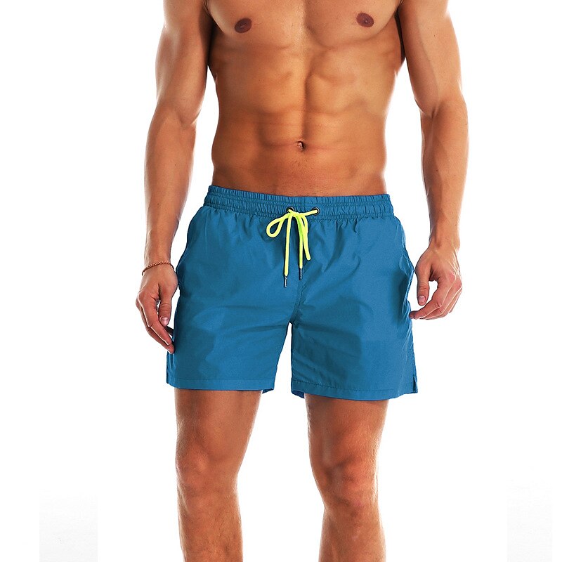 Men's Board Shorts Swim Shorts Swim Trunks Summer Shorts Beach Shorts Drawstring Elastic Waist Plain Quick Dry Short Daily Holiday Hawaiian Boho Black Yellow Micro-elastic 2025 - $18.99 –P19