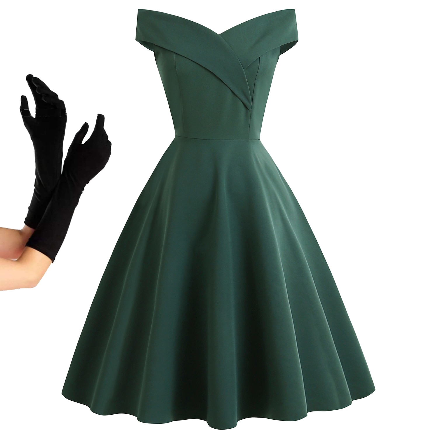 koktejlové šaty vintage šaty šaty řadové šaty čajové šaty světlice dámský kostým mimo rameno vintage cosplay návrat domů svatba bez rukávů řadové šaty 2025 - $45.99 –P6