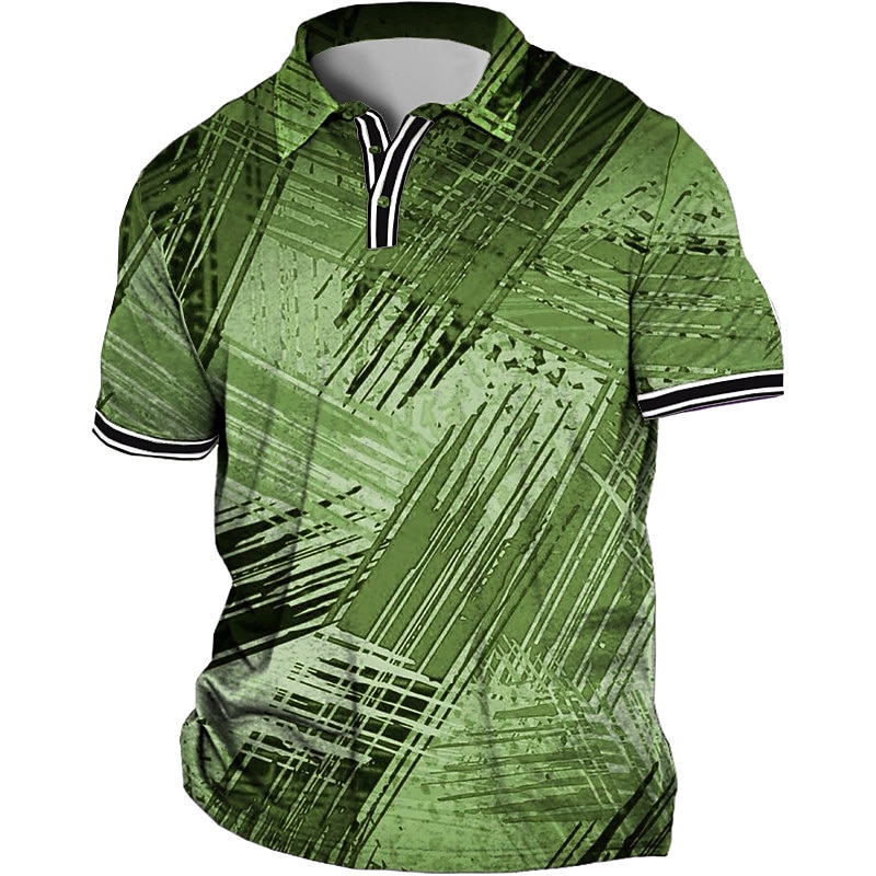Homens Tamanho Grande Camiseta Polo Grande e Alto Estampas Abstratas Aberto para a Lateral Imprimir Manga Curta Primavera Verão Esportes Moda Roupa de rua Designer Ao ar livre Rua Blusas de 2026 por $21.99 –P2