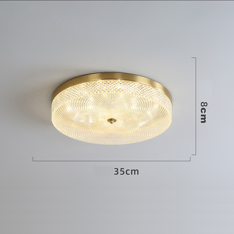 Luz de techo led regulable 35cm diseño circular luces de techo de cobre para sala de estar 110-240v 2026 - $335.59 –P14