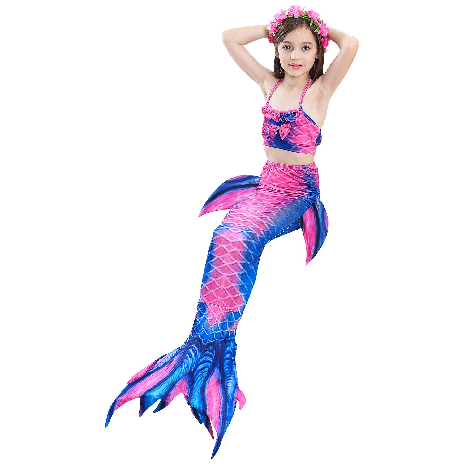 Kinderen Voor meisjes Zeemeermin zwemkleding Zwempak Bikini Prestatie Thema feest Kleurrijk Aanbiddelijk Strandstijl Halster Badpakken 4-12 jaar Zomer Meerkleurig 2025 - $30.99 –P7