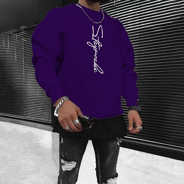 Per uomo Tinta unica Maglione Manica Lunga Felpa Girocollo Streetwear Abbigliamento Sportivo Essenziale Stampa a caldo Sport & Outdoor Casuale Abbigliamento casual alla moda Oversize Primavera Autunno del 2025 a $29.99 –P7