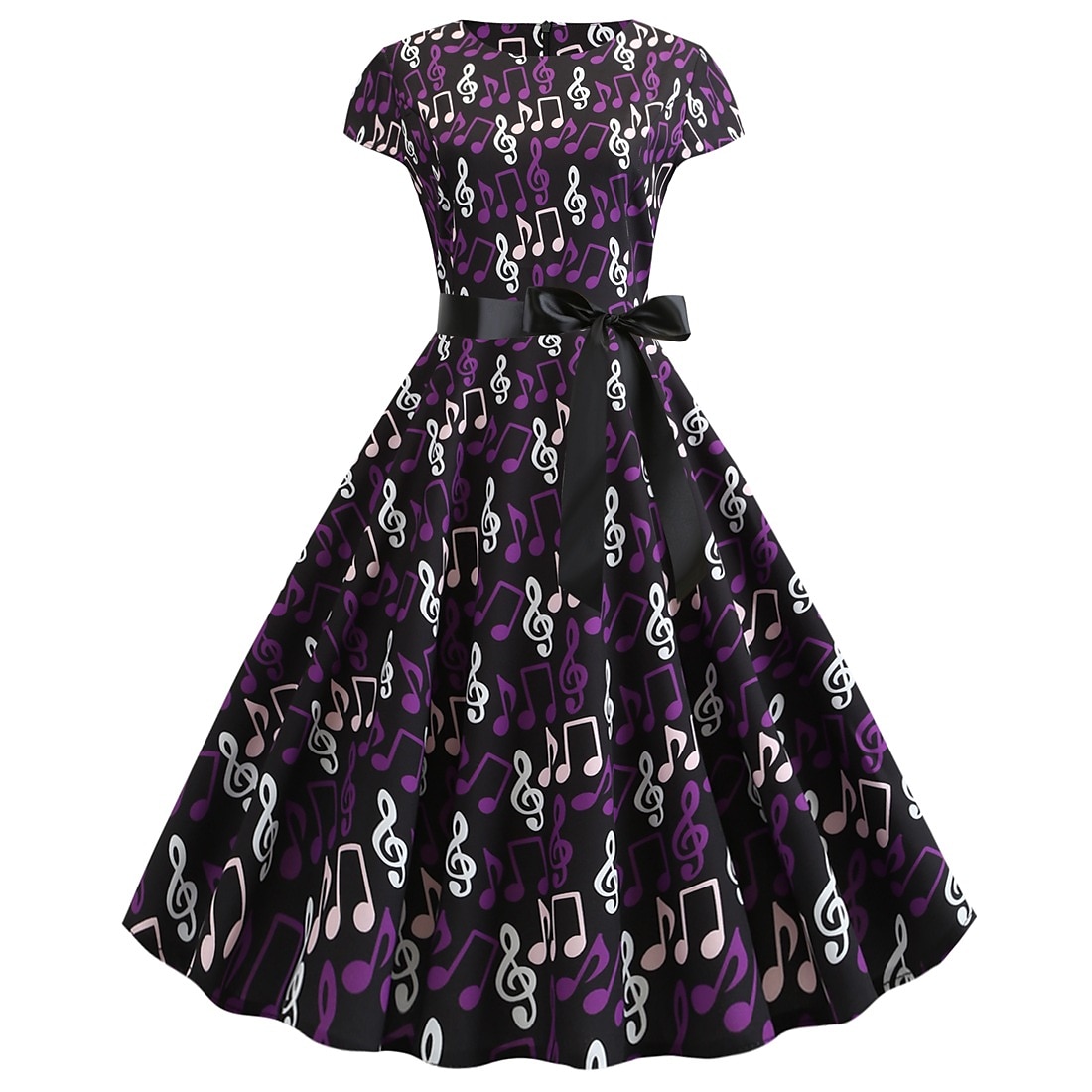 Retro Vintage 1950er Urlaubskleid Flapper Kleid Swing-Kleid Musiknoten Damen Maskerade Alltagstauglich Junggesellinnenabschiedsparty Erwachsene Kleid Abschlussballkleider 2025 - $27.99 –P9