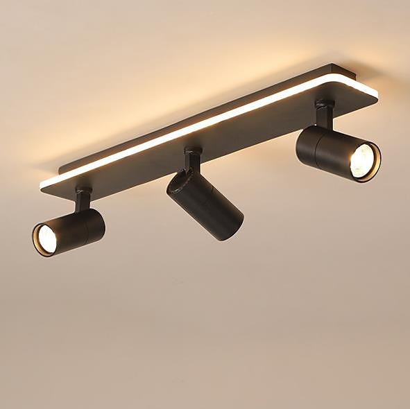 plafonniers à led dimmables pour le salon, plafonniers plafonniers éclairage sur rail rotatif noir projecteurs de plafond à gradation tricolore 3 voies pour magasin de vêtements de 2025 ? $215.99 –P5