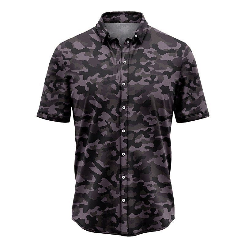 Per uomo Camouflage Camicia Camicia con bottoni Manica corta Tropicale Di tendenza Hawaiano Informale Per eventi Spiaggia Estate Primavera Collo ripiegabile Stampa Bottone giù Kaki+verde militare del 2025 a $24.99 –P9