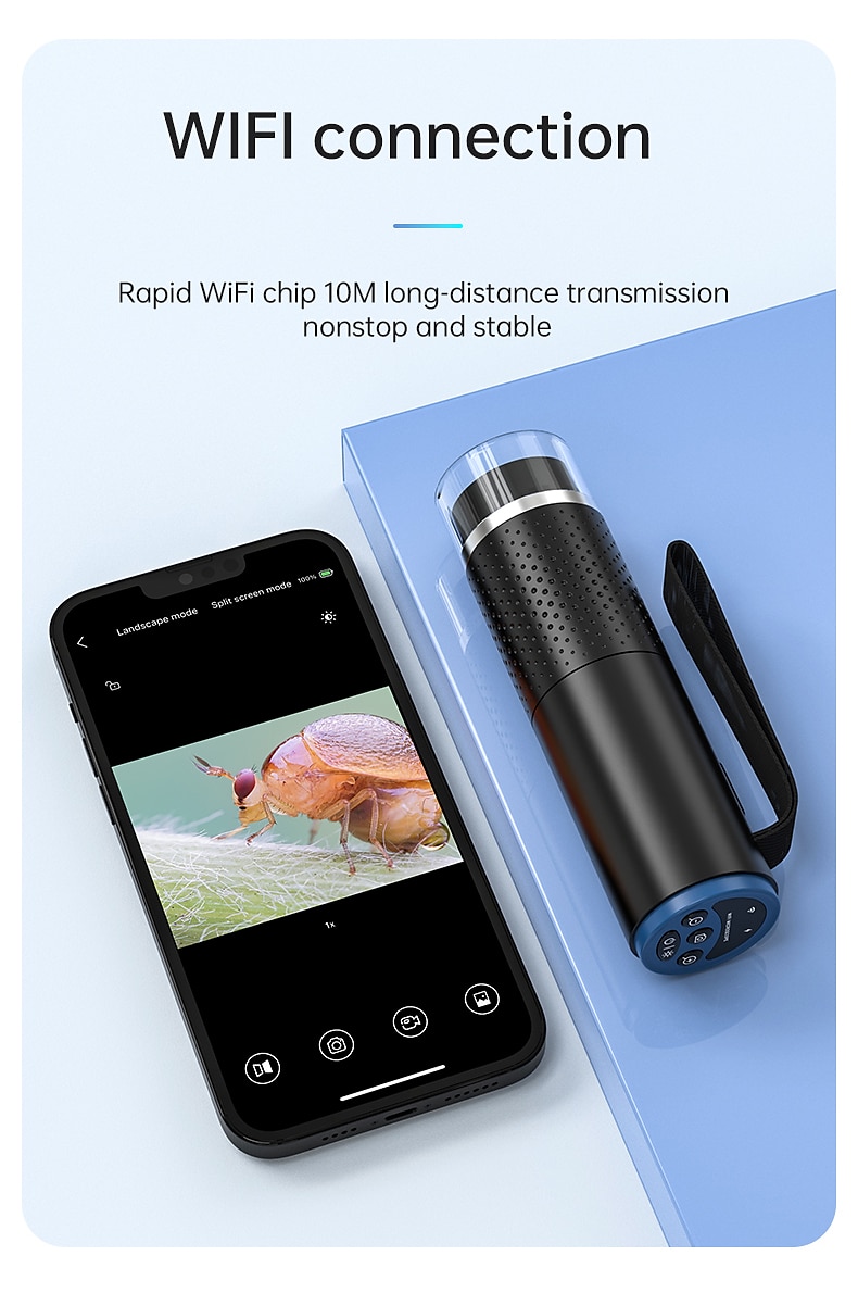 беспроводной цифровой микроскоп 50x-1000x увеличение wifi usb hd портативный портативный карманный микроскоп камера с 8 регулируемыми светодиодами совместимый с iphone ipad android windows mac 2025 - $54.99 –P11