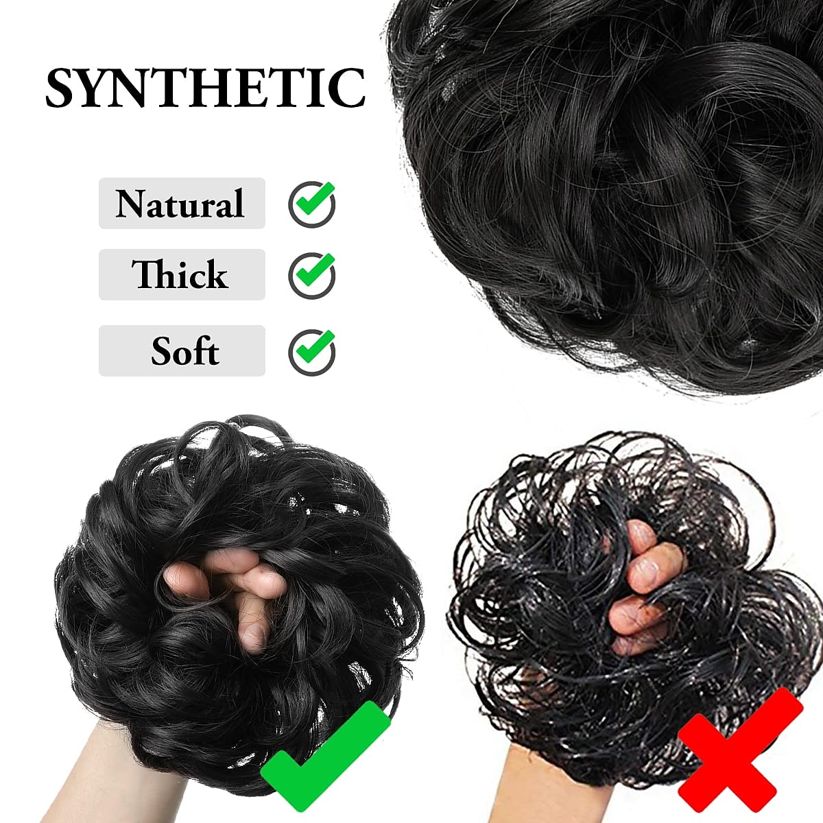 Messy Bun Large Scrunchies Wavy Curly Synthetic Silver Grey Ponytail Hair Extensions Thick Updo Hair Pieces for Women Girls Kids 2025 - $12.99 –P4