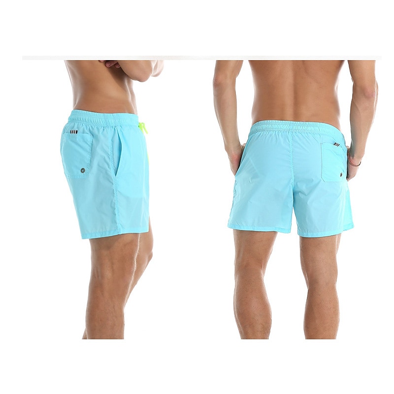 Men's Board Shorts Swim Shorts Swim Trunks Summer Shorts Beach Shorts Drawstring Elastic Waist Plain Quick Dry Short Daily Holiday Hawaiian Boho Black Yellow Micro-elastic 2025 - $18.99 –P2