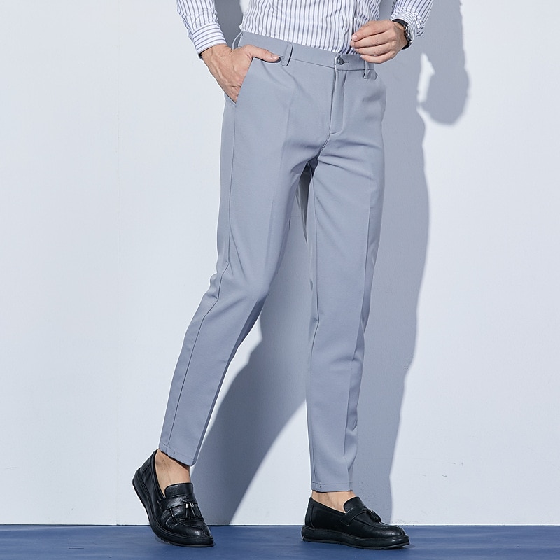 Per uomo pantaloni della tuta Pantaloni Chino Pantaloni casual Tasche Gamba dritta Liscio Comfort Ufficio Attività commerciale Informale Streetwear Moda Nero Grigio chiaro del 2025 a $25.99 –P7