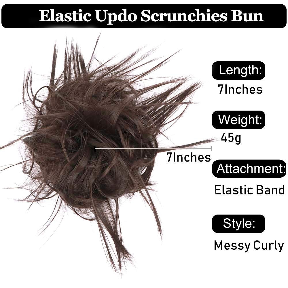 warrige updo messy bun haarstukje haarverlenging paardenstaart met elastische rubberen band opgestoken paardenstaart haarstukje synthetisch haar extensions scrunchies paardenstaart haarstukjes voor 2026 - $14.99 –P2