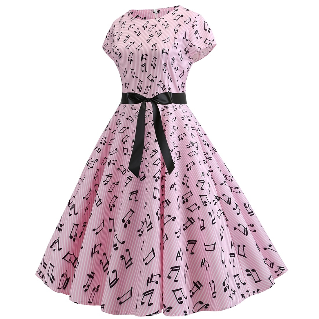 Retro Vintage 1950er Urlaubskleid Flapper Kleid Swing-Kleid Musiknoten Damen Maskerade Alltagstauglich Junggesellinnenabschiedsparty Erwachsene Kleid Abschlussballkleider 2025 - $27.99 –P16