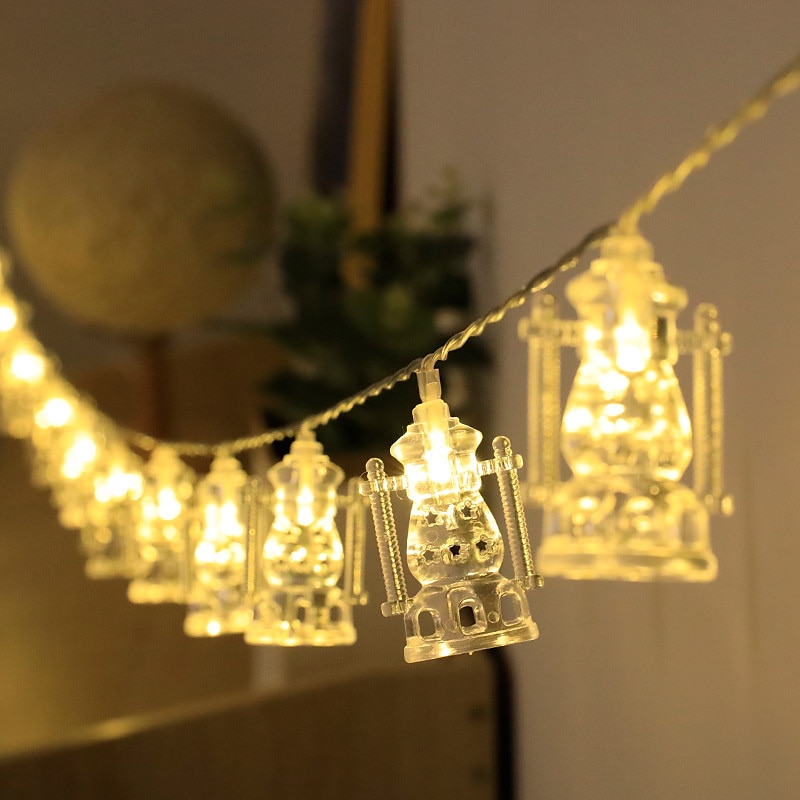 Ramadán luces eid decoración 3m 20leds lámpara de palacio cadena de luz de pvc mubarak con batería para decoraciones eid lámpara de linterna de luna 2025 - $6.49 –P4