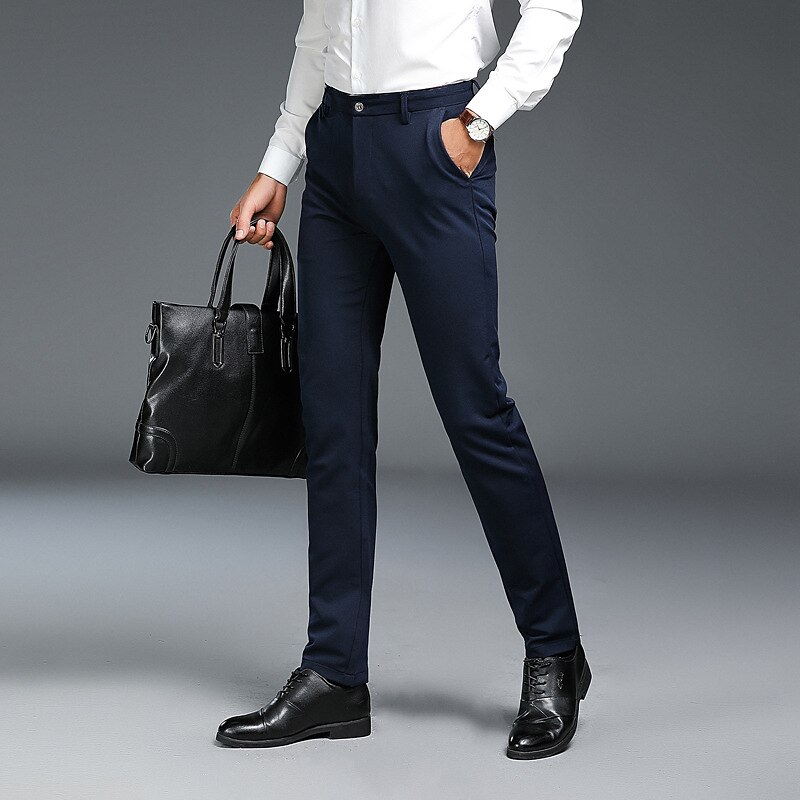 Per uomo pantaloni della tuta Pantaloni Chino Pantaloni casual Tasche Gamba dritta Liscio Comfort Ufficio Attività commerciale Informale Streetwear Moda Nero Grigio chiaro del 2025 a $25.99 –P5