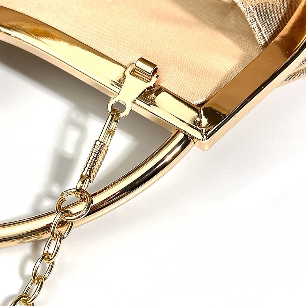 sac à main de soirée élégant en or pour femme – sac à main métallique plissé avec poignée en strass pour femme, mariage, fête et événements officiels de 2025 ? $26.99 –P9