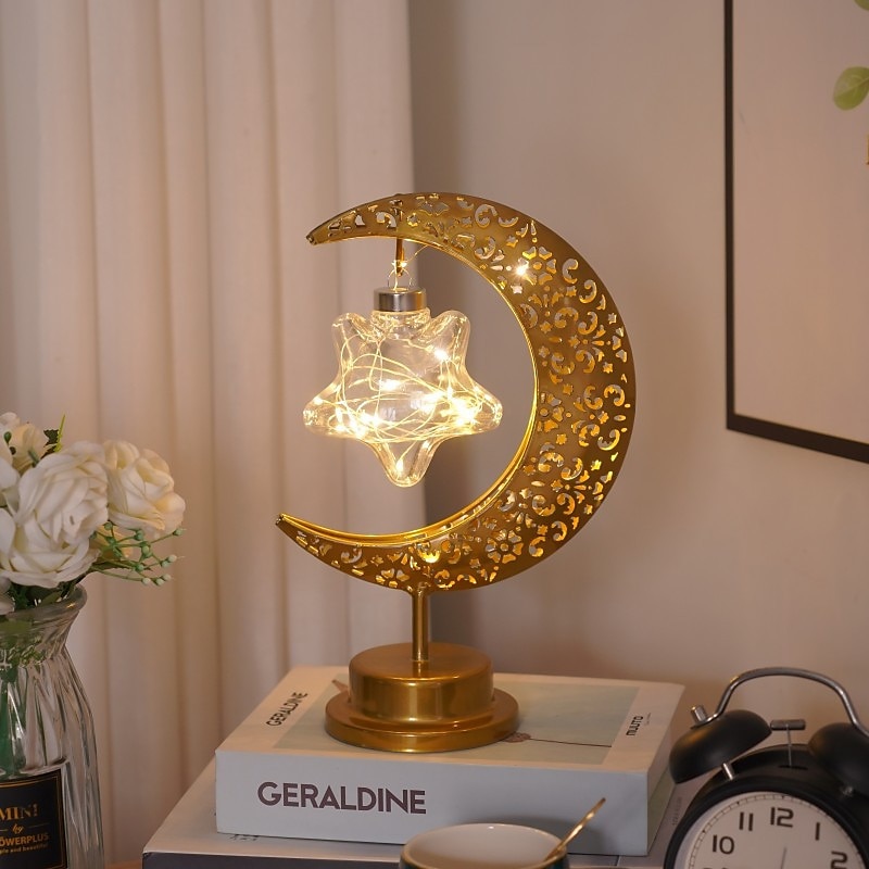 ramadan eid mubarak luci lampada da notte decorativa vacanza illuminazione musulmano ramadan festival led castello stella luna luce di notte casa decorazione camera da letto del 2025 a $18.49 –P8