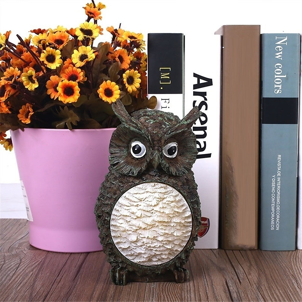 hibou solaire lumières décorations de statue de jardin lampe modèle animal extérieur de 2025 ? $23.99 –P6