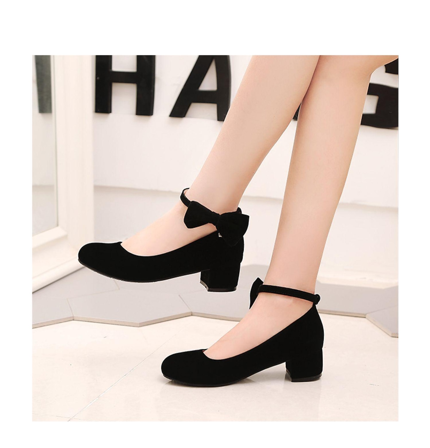 Girls' Heels Daily Dress Shoes Heel Cosplay Lolita Synthetics Breathability Non-slipping Height-increasing Big Kids(7years +) Party Birthday Daily Walking Shoes Bowknot Crystal / Rhinestone Black Red 2025 - $54.99 –P5