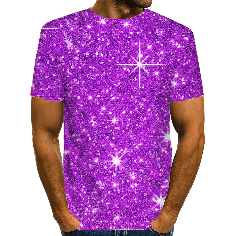 Per uomo Pop art Astratto Camicia maglietta Manica corta maglietta Rotonda Camicia Streetwear Esagerato Giornaliero Per uscire Viola Oro Verde Estate Abbigliamento Plus Size S M L XL 2XL 3XL del 2025 a $17.99 –P4