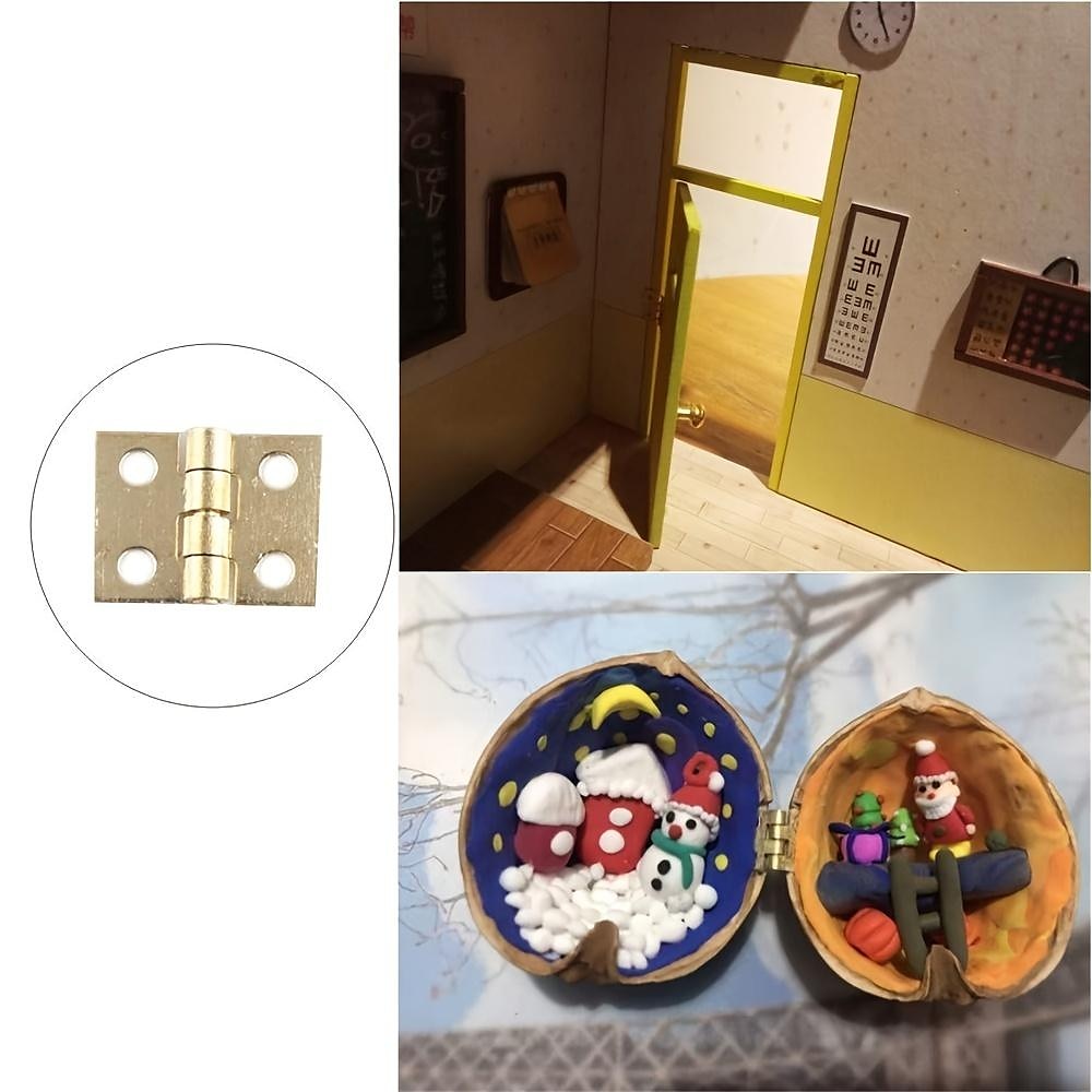 50 Stück Mini-Scharniere aus reinem Kupfer, Retro-Messingscharniere mit 200 Stück Ersatzschrauben für Holzkisten, Schmuckkästchen, Schrank, DIY-Zubehör (10 x 8 mm/0,4 x 0,3 Zoll) 2025 - $12.99 –P3
