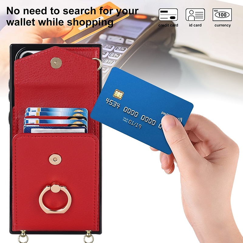 Phone Case For Samsung Galaxy S25 S24 S23 S22 S21 FE S21 Ultra Plus A14 A54 A73 A33 Handbag Purse Wallet Case Ring Holder Anti-theft with Removable Cross Body Strap TPU PU Leather 2025 - $20.99 –P7