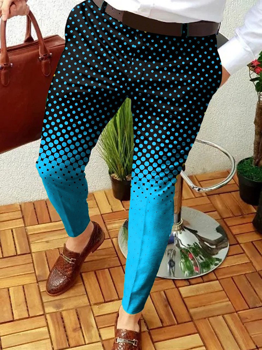 Per uomo Pantaloni Chino Pantaloni da jogger Collage Cerniera Tasche Stampe astratte Geometria Attività commerciale Informale Pantaloni Punk e gotico Taglia piccola Giallo Rosso Media elasticità del 2026 a $31.99 –P2