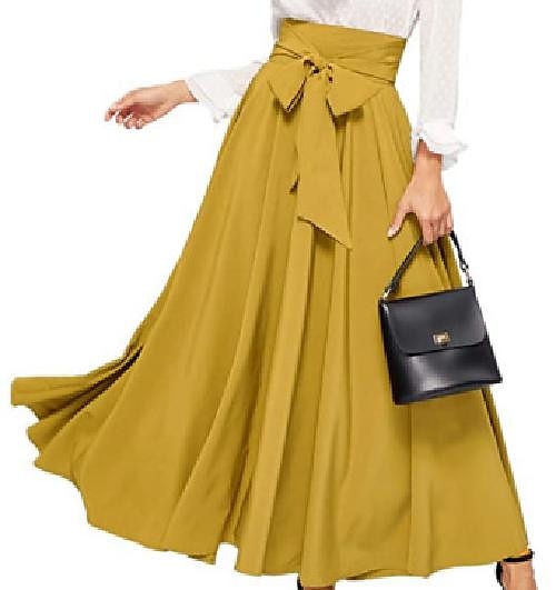 Femme Balançoire Jupes de travail Jupe longue Elégant Mode Décontractées Maxi Jupes Couleur Pleine Plissé Plein Air Sortie Noir Jaune Rose Claire Vin Toutes les Saisons Mélange de Coton de 2025 ? $23.99 –P8