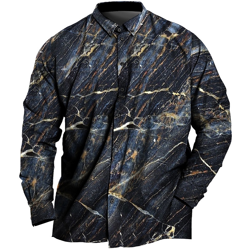 Men's Plus Size Shirt Big and Tall Graphic Prints Turndown Buttons