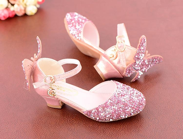 Girls' Sparkling Butterfly-Embellished Ballet Flats – Glittery Silver Sandals with Adjustable Strap for Weddings, Parties, and Special Occasions 2025 - $29.99 –P3