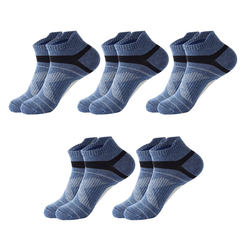 Per uomo 5 coppie Calzini Sopra la caviglia Calzini da corsa Nero Blu Colore Color Block Da tutti i giorni Da mare Fine settimana Medio spessore Estate Primavera Top caldi del 2025 a $14.99 –P2