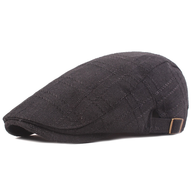 Hombre Gorra Plana Negro Beige Lino Moda Ropa de calle Elegante Moda de los años 20 Exterior Diario Noche Plano Templado 2026 - $13.49 –P6