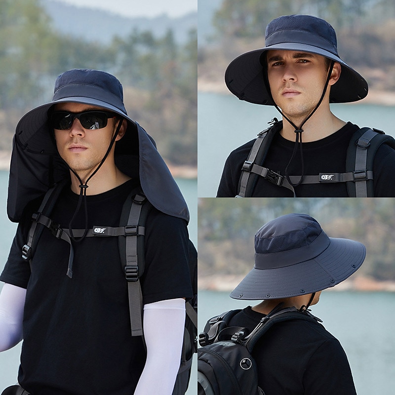 Men's Bucket Hat Sun Hat Fishing Hat Boonie hat Hiking Hat Navy