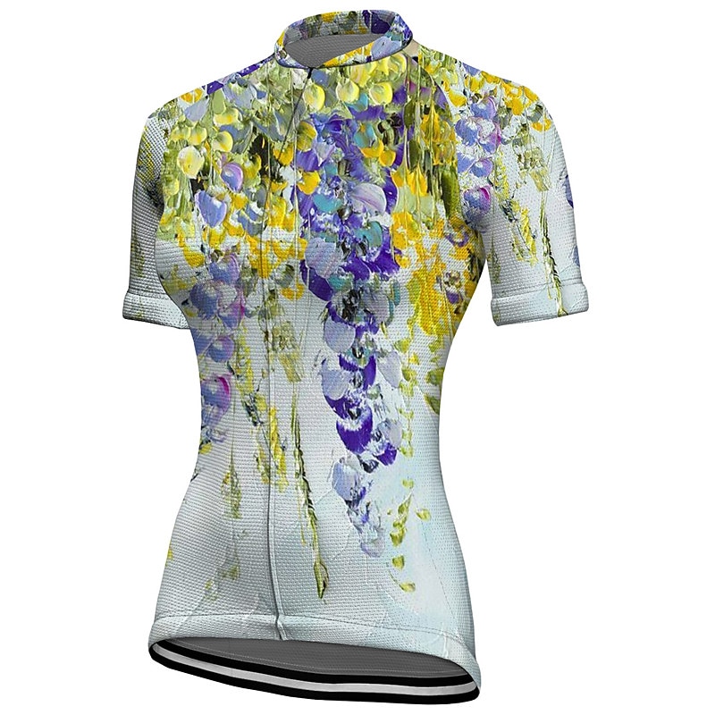Women's Cycling Jersey Short Sleeve Bike Jersey Top with 3 Rear Pockets Mountain Bike MTB Road Bike Cycling Breathable Quick Dry Moisture Wicking Reflective Strips Yellow Pink Red Graphic Floral 2025 - $28.99 –P12